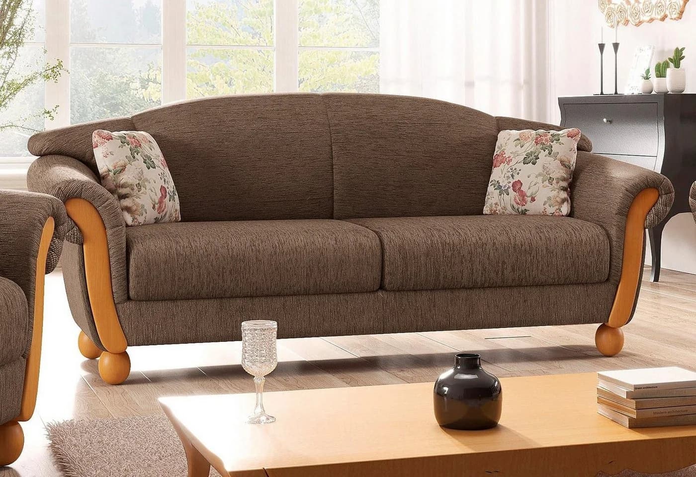 Home Affaire Polstergarnitur Milano Landhausstil Braun 2- und 3-Sitzer - Bild 3