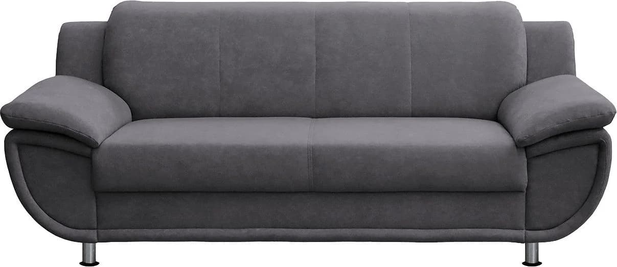 Trendmanufaktur Rondo 3-Sitzer Sofa Anthrazit Breite Armlehnen