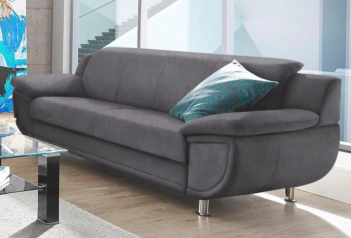 Trendmanufaktur Rondo 3-Sitzer Sofa Anthrazit Breite Armlehnen - Bild 2