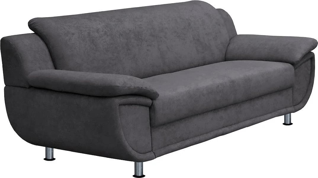 Trendmanufaktur Rondo 3-Sitzer Sofa Anthrazit Breite Armlehnen - Bild 3