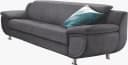 Trendmanufaktur Rondo 3-Sitzer Sofa Anthrazit Breite Armlehnen Bild 4