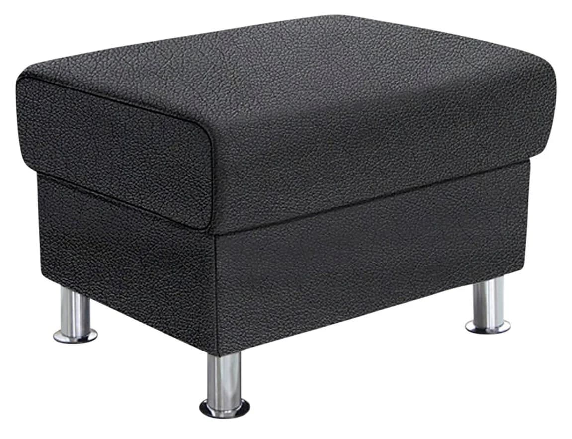 TRENDMANUFAKTUR Rondo Polsterhocker Schwarz Kunstleder