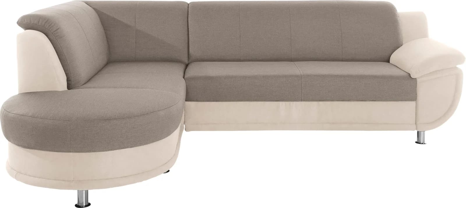 Ecksofa TRENDMANUFAKTUR Rondo 3 Beige/Tan L-Form mit Ottomane