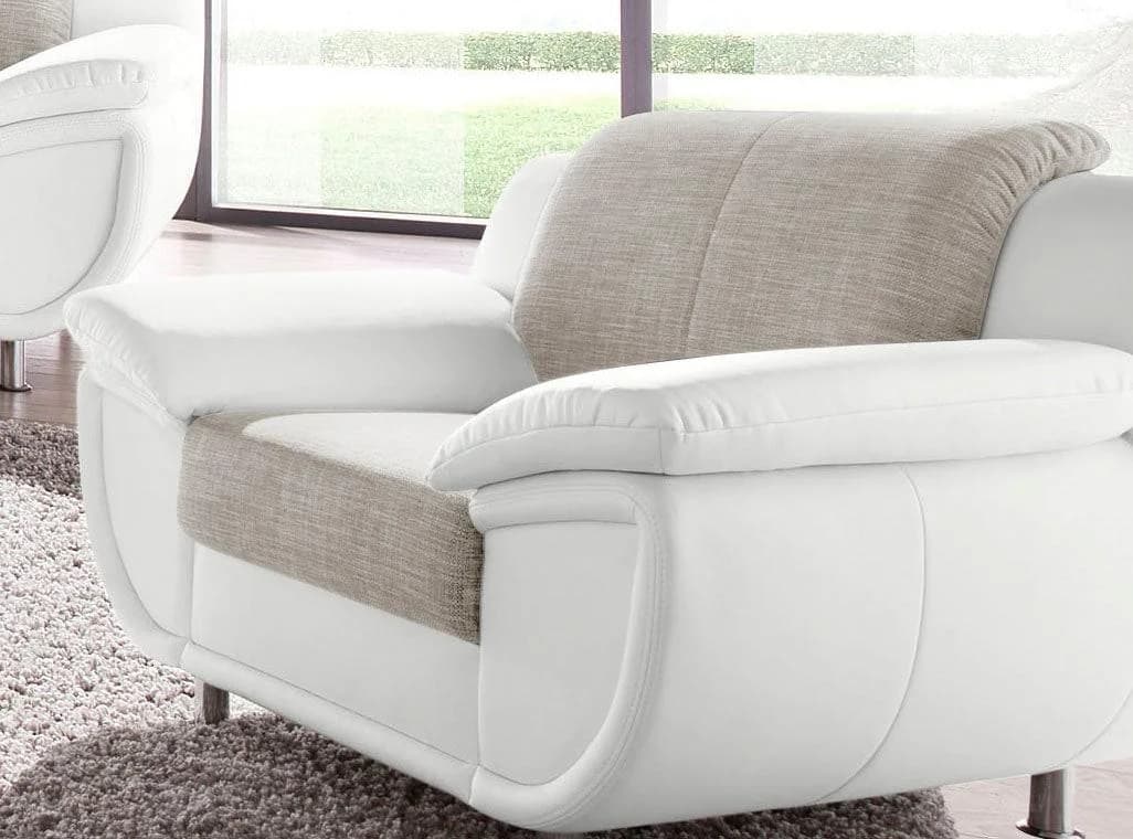 Trendmanufaktur Loungesessel Rondo 3 Weiß/Cappuccino