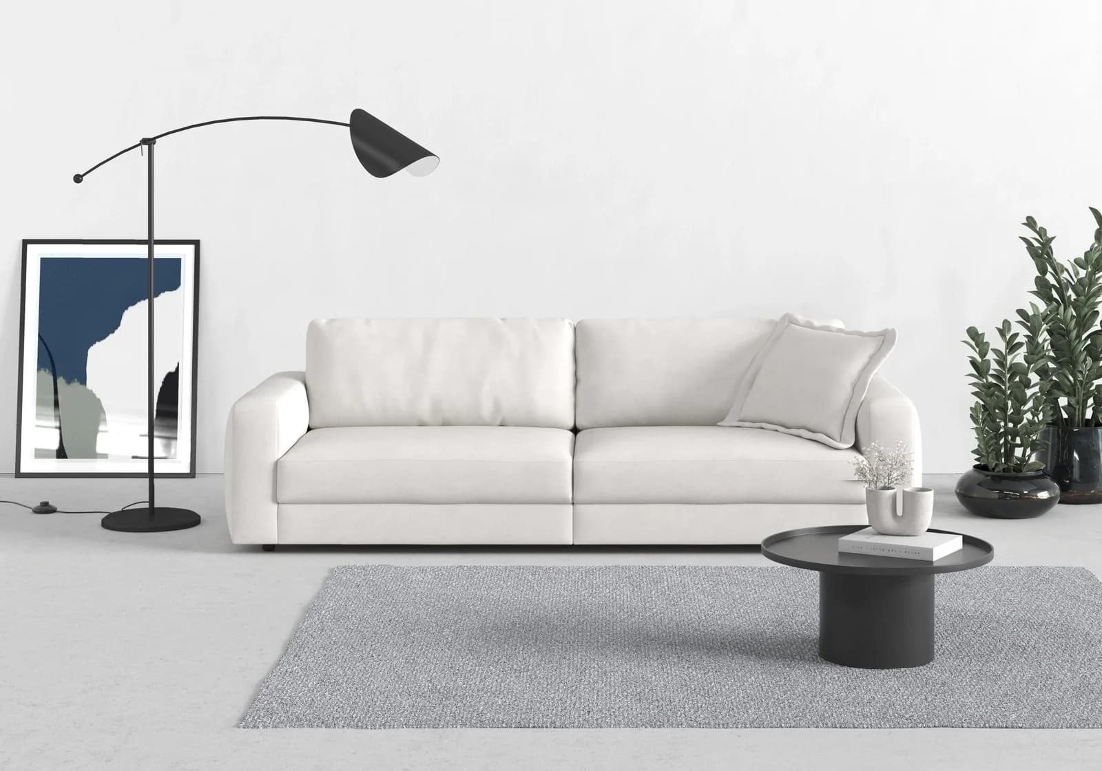 Trendmanufaktur Bourbon Designsofa Silber 264cm Breite