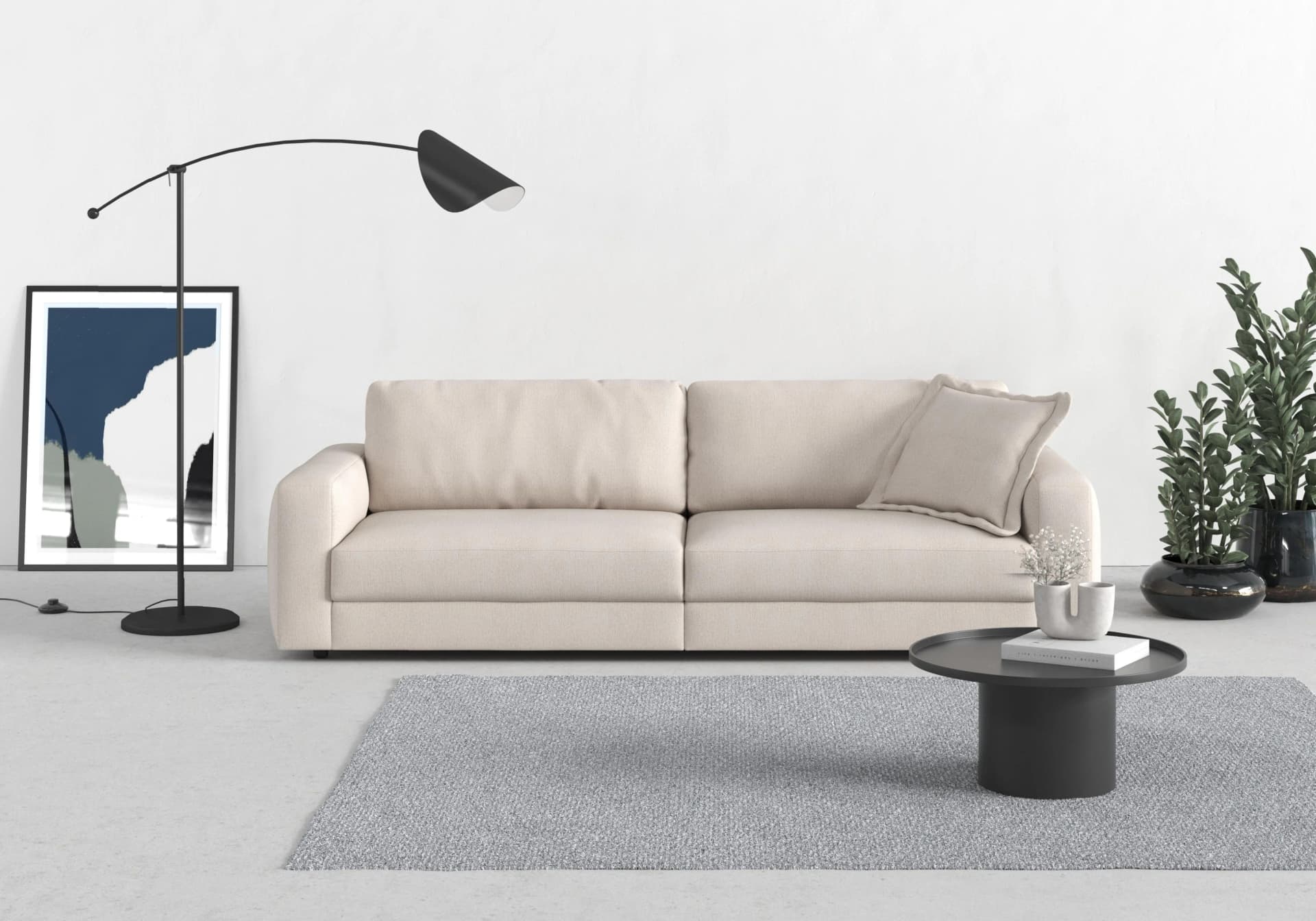TRENDMANUFAKTUR Bourbon Big-Sofa Grau 264cm Polyester