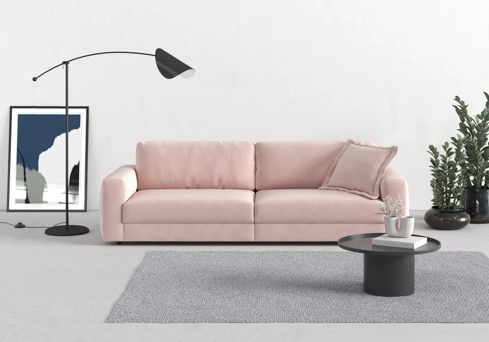 Trendmanufaktur Bourbon Mega Big-Sofa Lila mit Sitztiefenverstellung