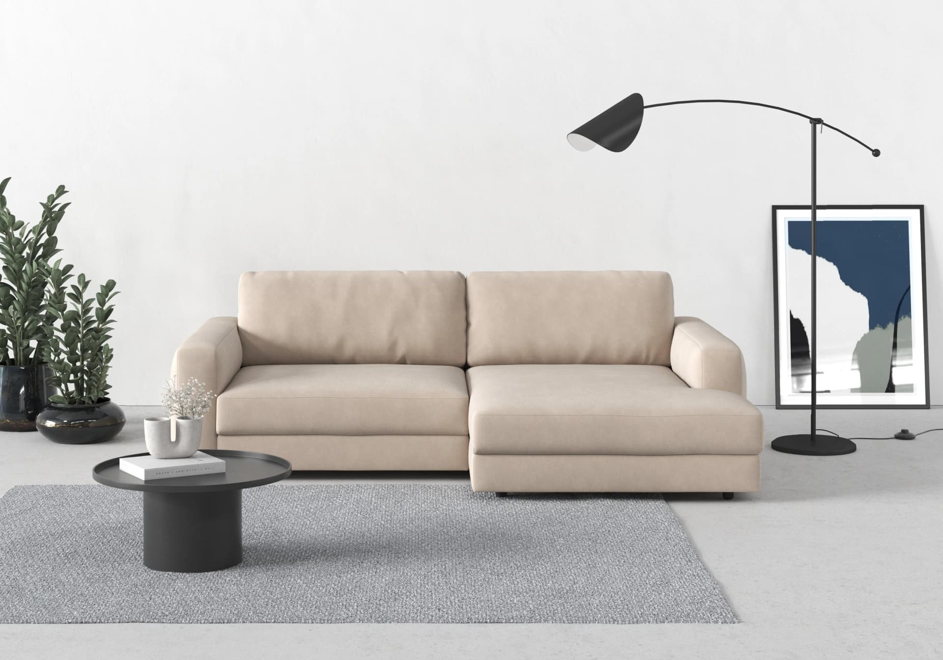Trendmanufaktur Ecksofa Bourbon Mega_Ecke Taupe L-Form