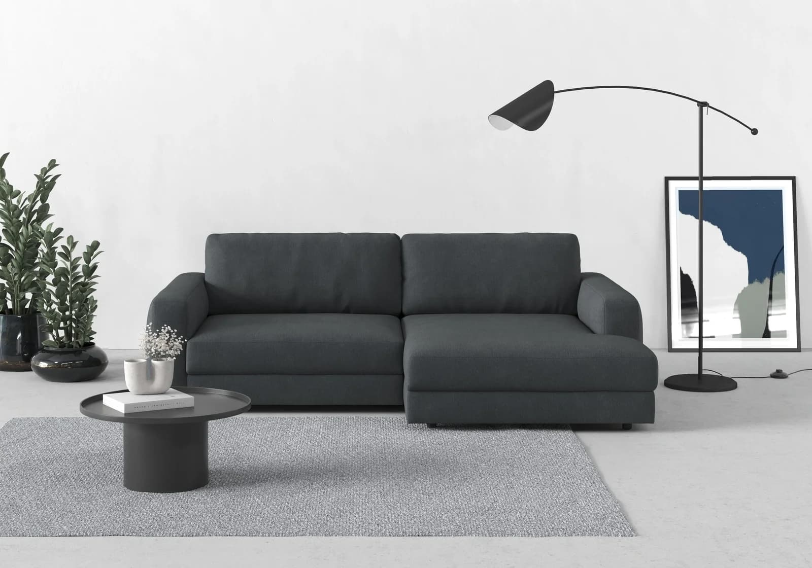 Modernes Ecksofa in grau (anthrazit)