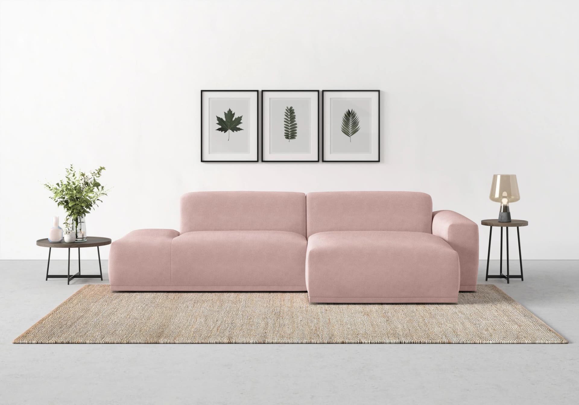 TRENDMANUFAKTUR Ecksofa Braga L-Form Flieder Modern