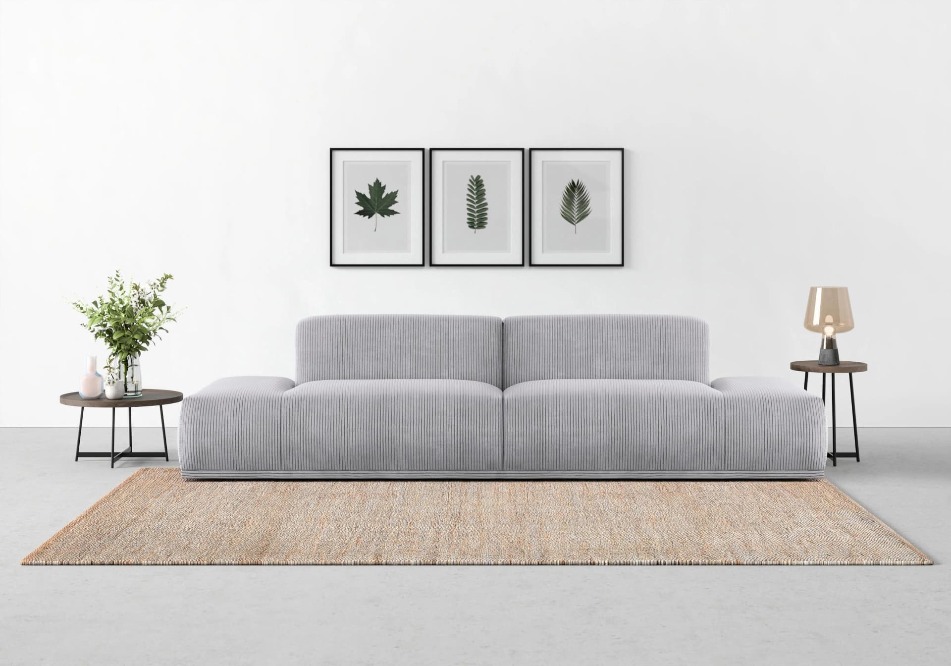 Trendmanufaktur Braga Big-Sofa Grau Designsofa mit Kaltschaum