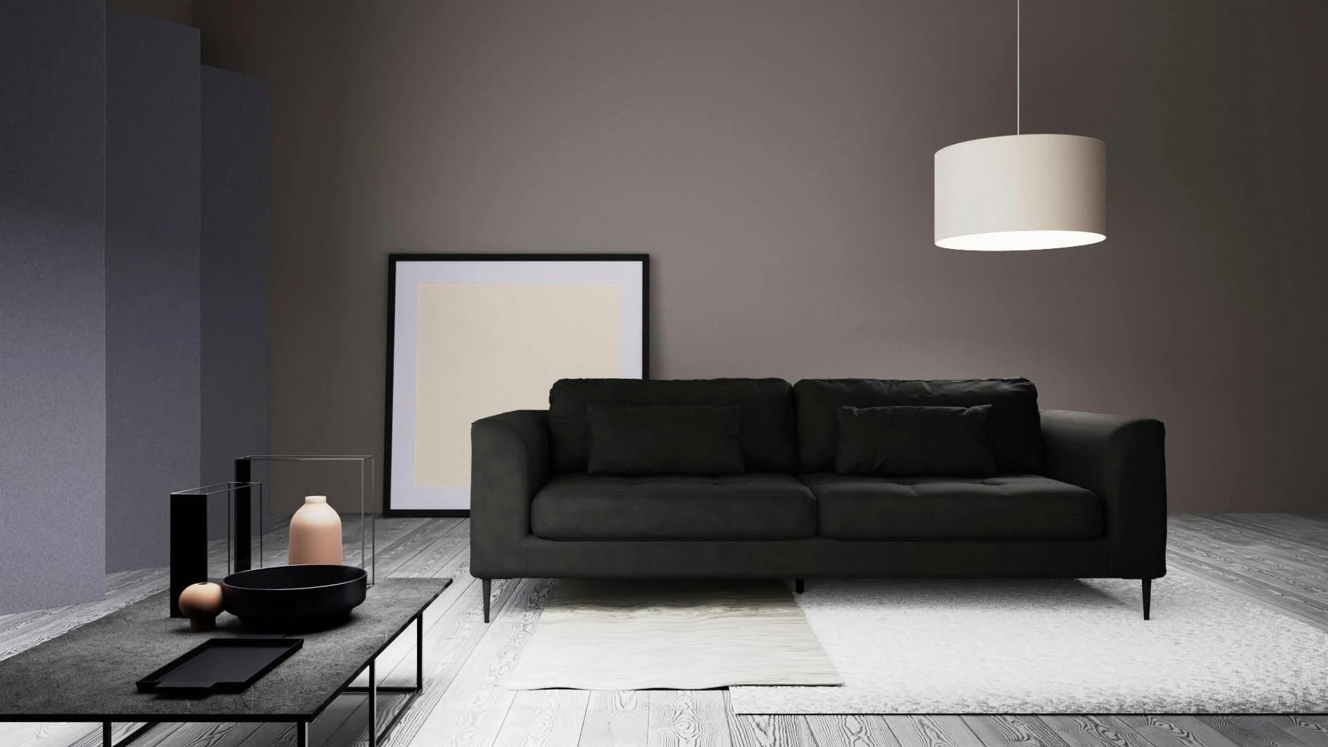 Trendmanufaktur Sofa Luzi 3-Sitzer Braun Velour