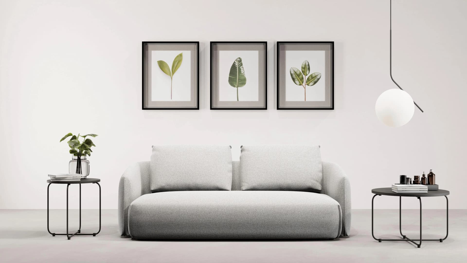 Trendmanufaktur Shawn Designsofa 3-Sitzer Grau Organische Form