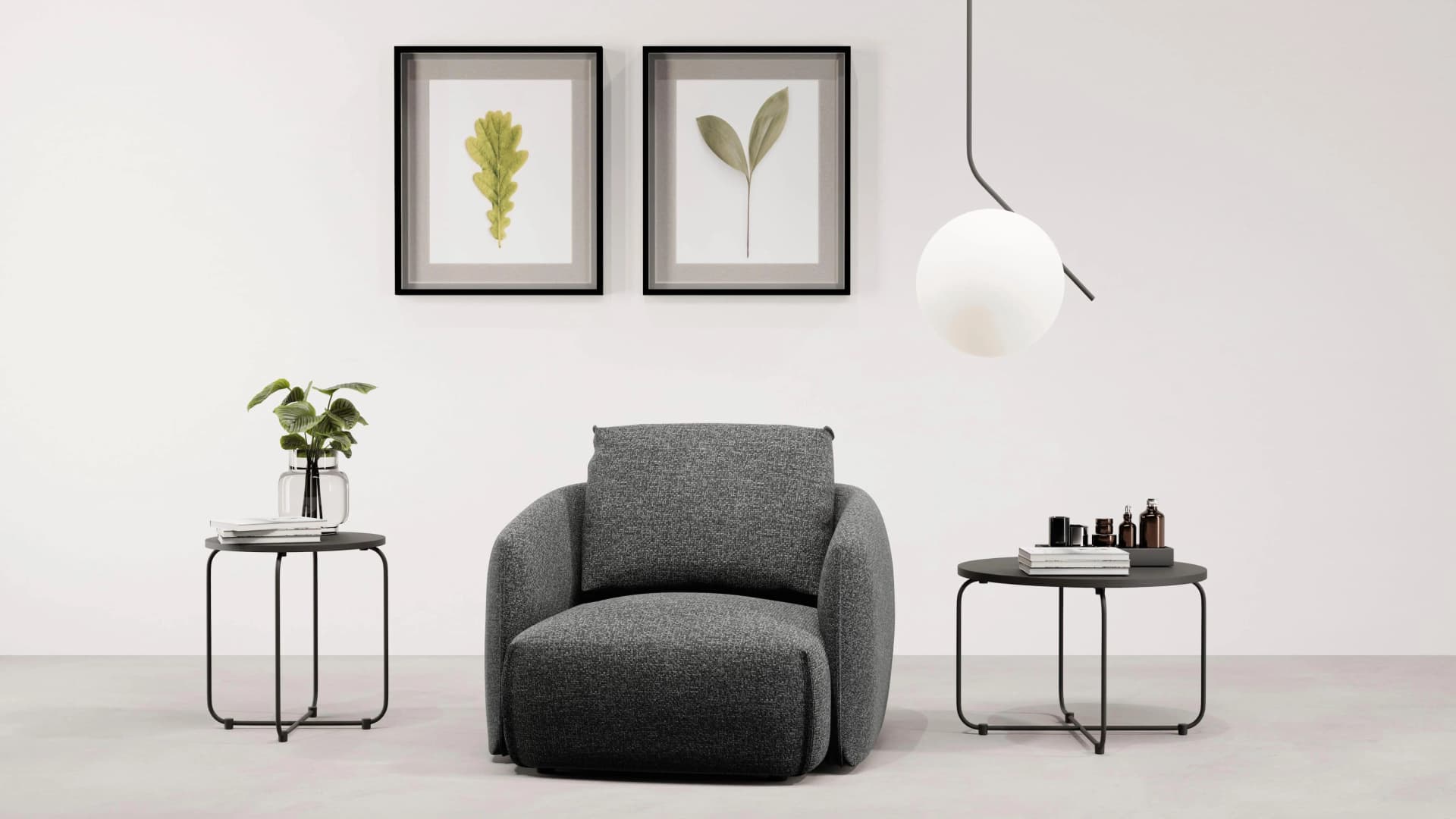 Trendmanufaktur Sessel Shawn Schwarz Organische Form