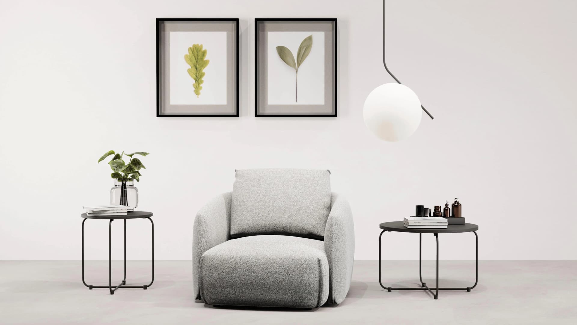 Trendmanufaktur Sessel Shawn Grau Organische Form