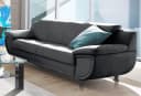 TRENDMANUFAKTUR Rondo 3-Sitzer Sofa Schwarz Kunstleder Bild 2