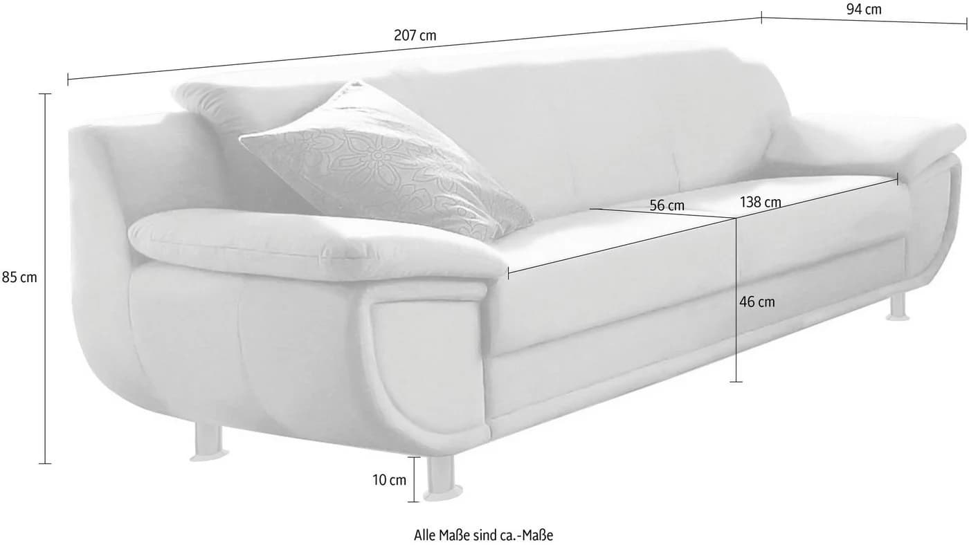 TRENDMANUFAKTUR Rondo 3-Sitzer Sofa Schwarz Kunstleder - Bild 5