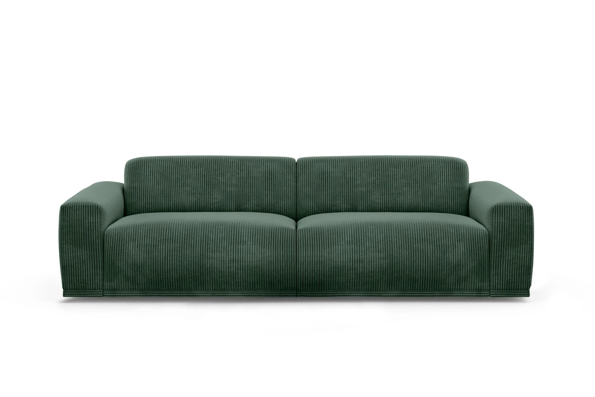 TRENDMANUFAKTUR Braga Big-Sofa Grün Breitcord 4-Sitzer