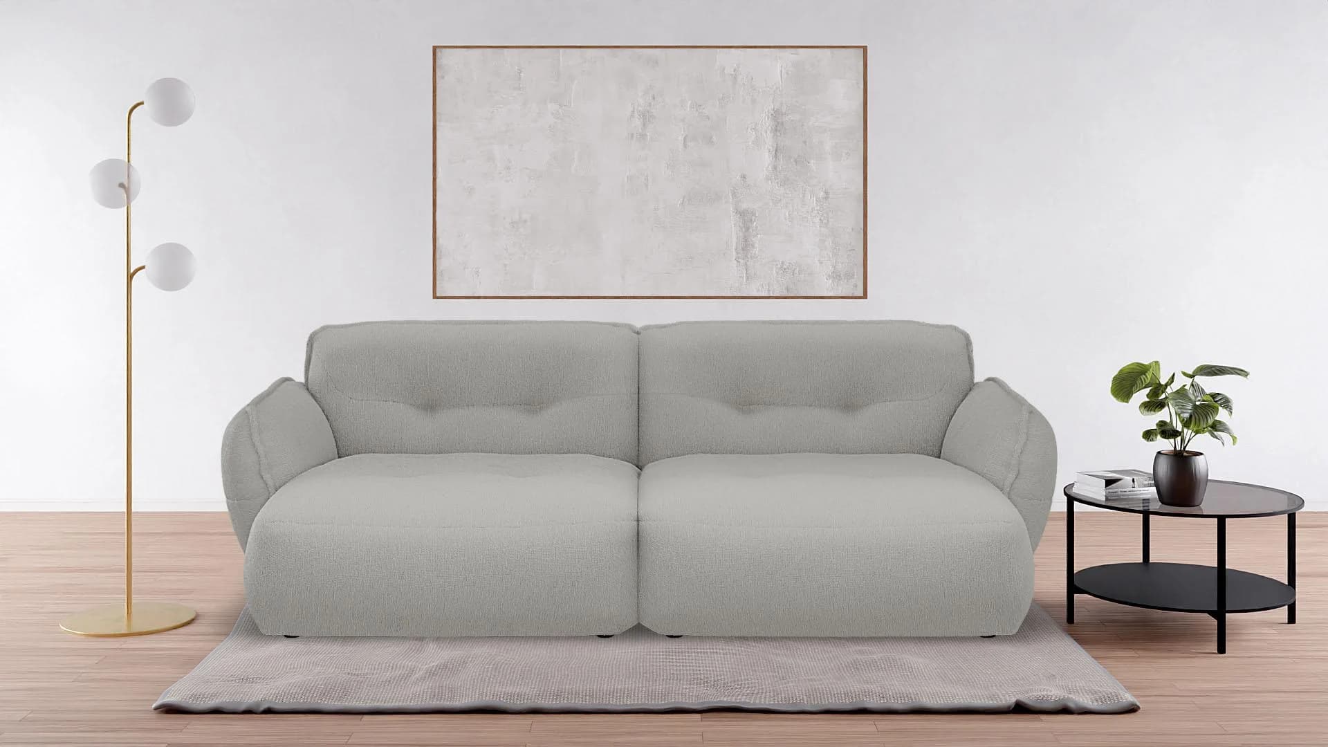 BETYPE Big-Sofa Be Fluffy Silbergrau XXL Sofa