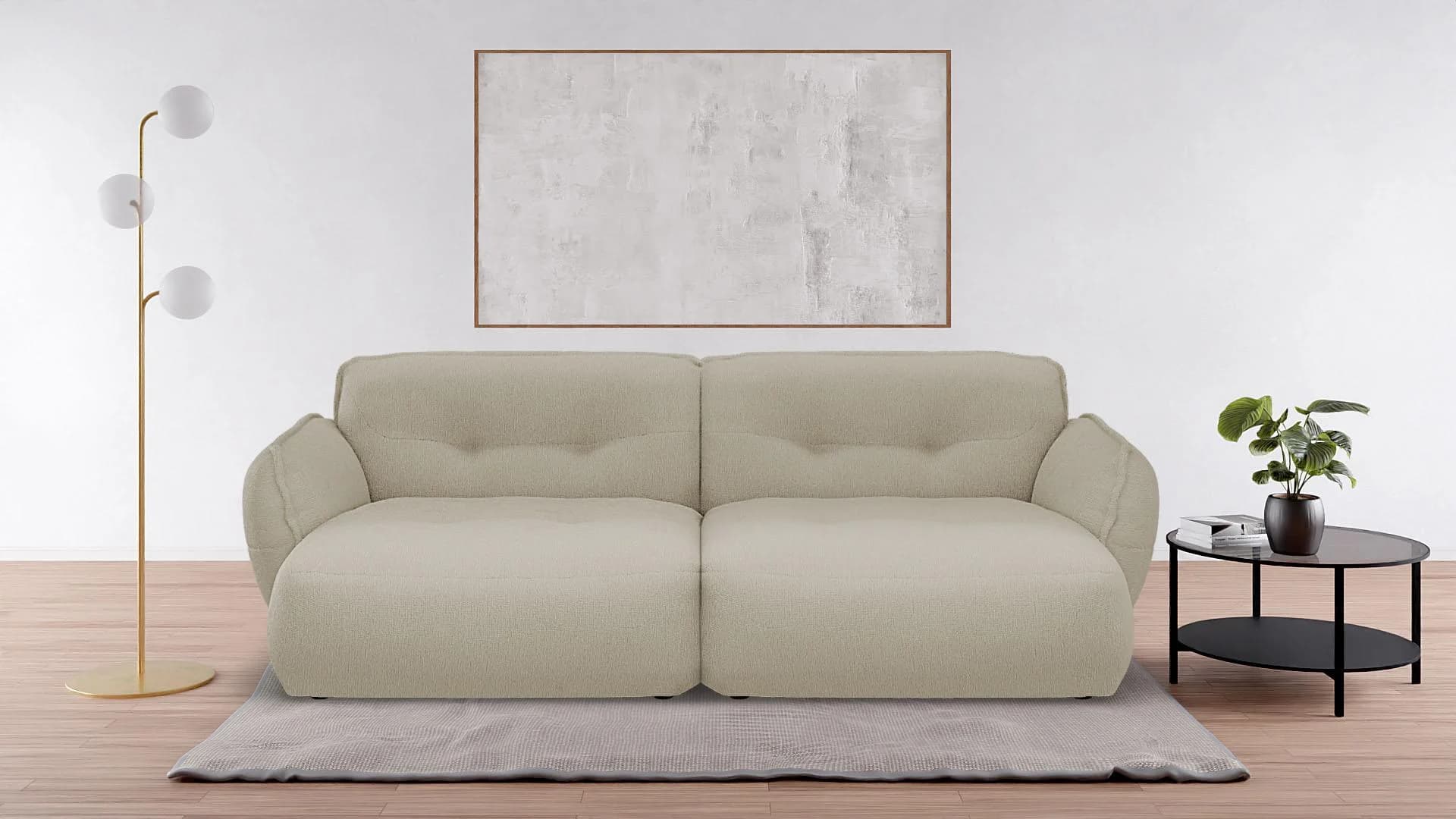 BETYPE Big-Sofa Be Fluffy XXL Sofa Beige Polyester