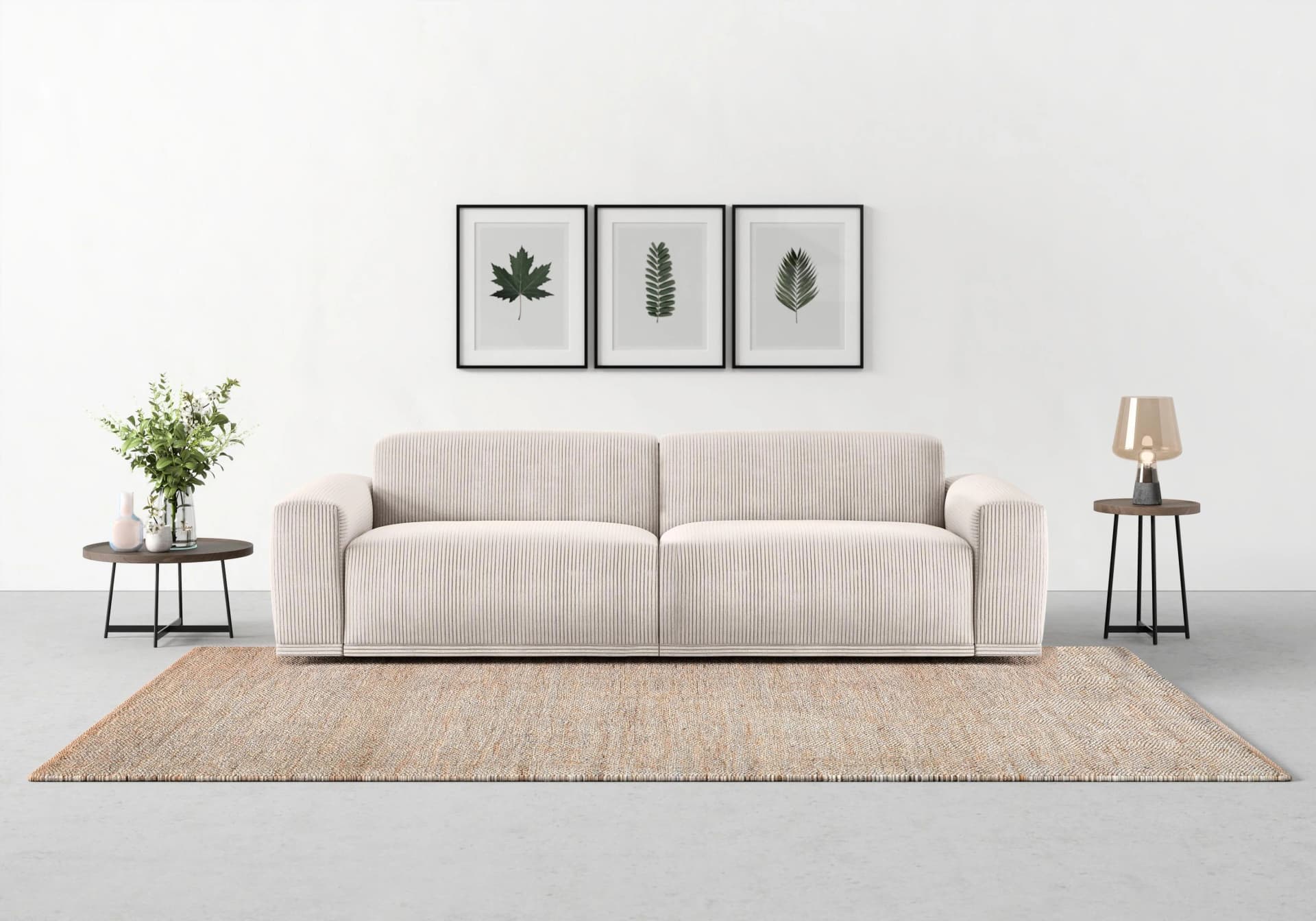 TRENDMANUFAKTUR Braga Big-Sofa Beige Sand 254 cm