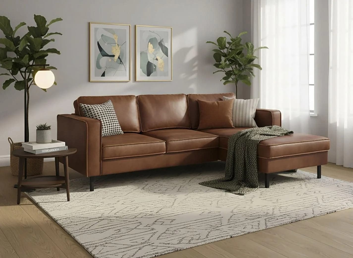 Home Affaire Ecksofa Watkins L-Form Cognac Microfaser
