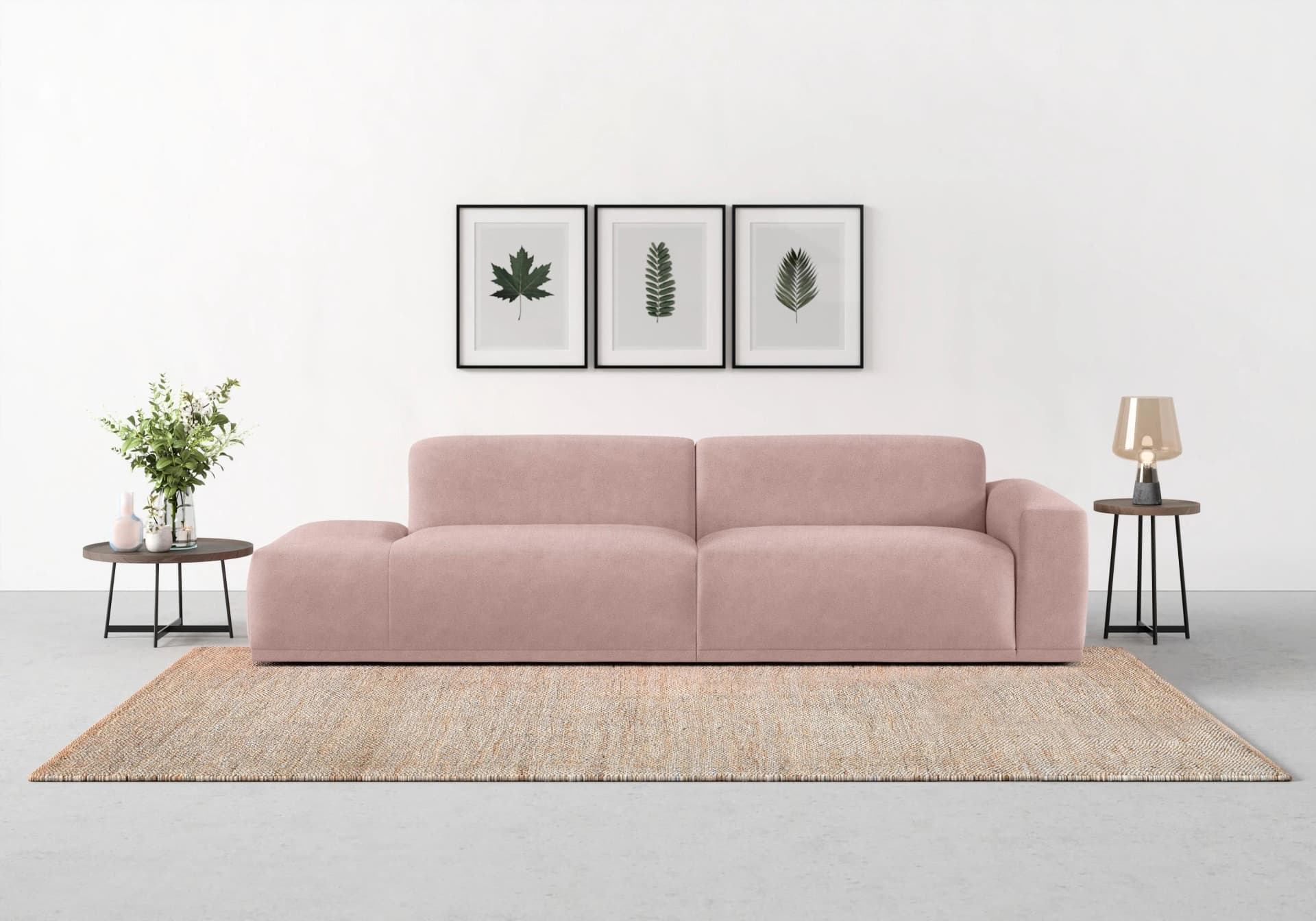 TRENDMANUFAKTUR Braga Big-Sofa Flieder Recamiere links