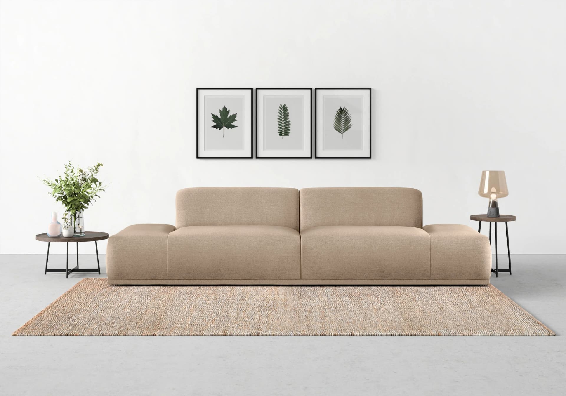 Trendmanufaktur Braga Big-Sofa Grau 300cm Polyester