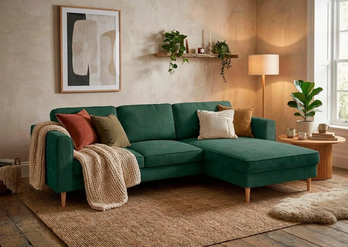 Ecksofa Home Affaire Booster L-Form Dunkelgrün