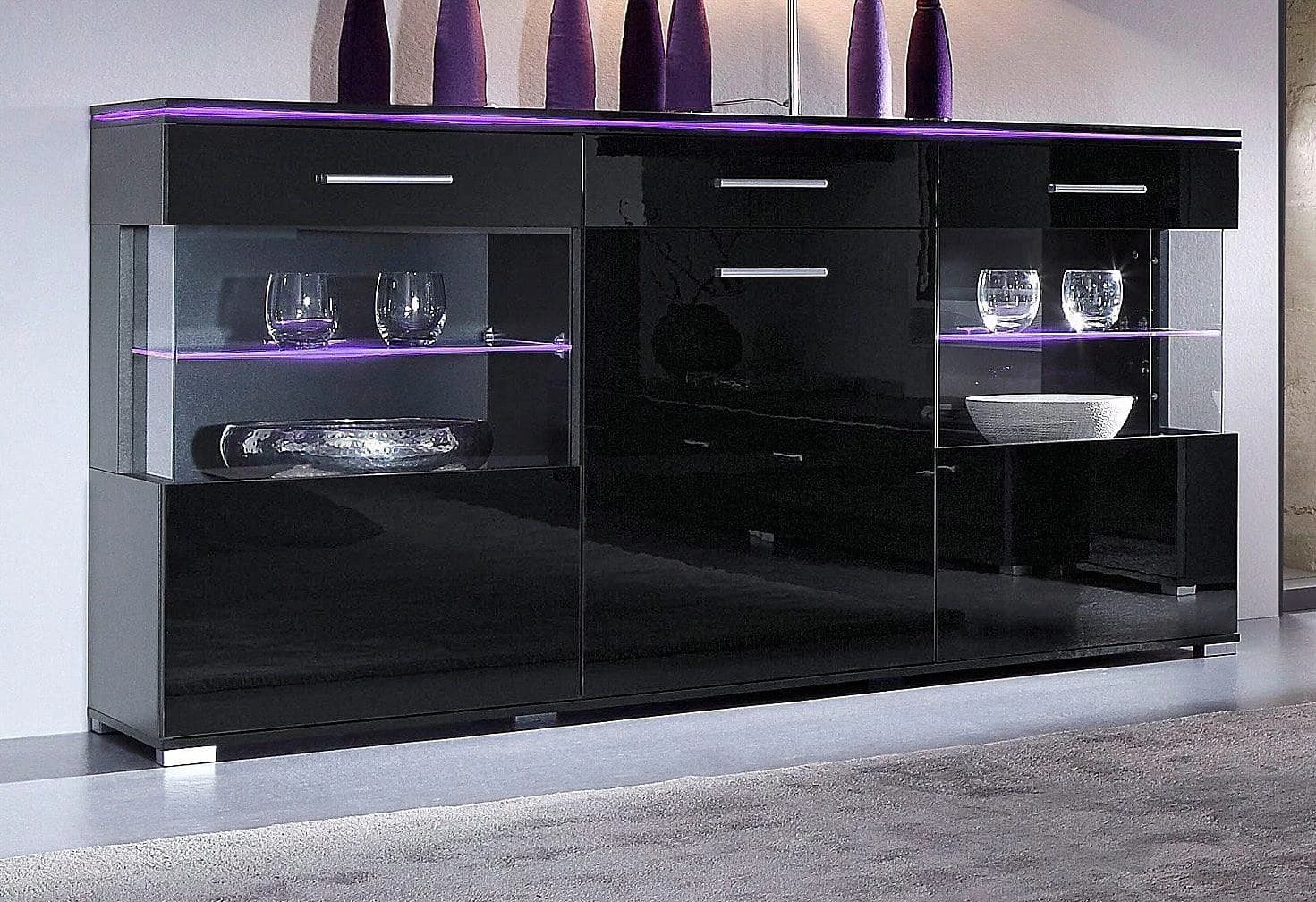 HÖLTKEMEYER Sideboard Show Schwarz Hochglanz