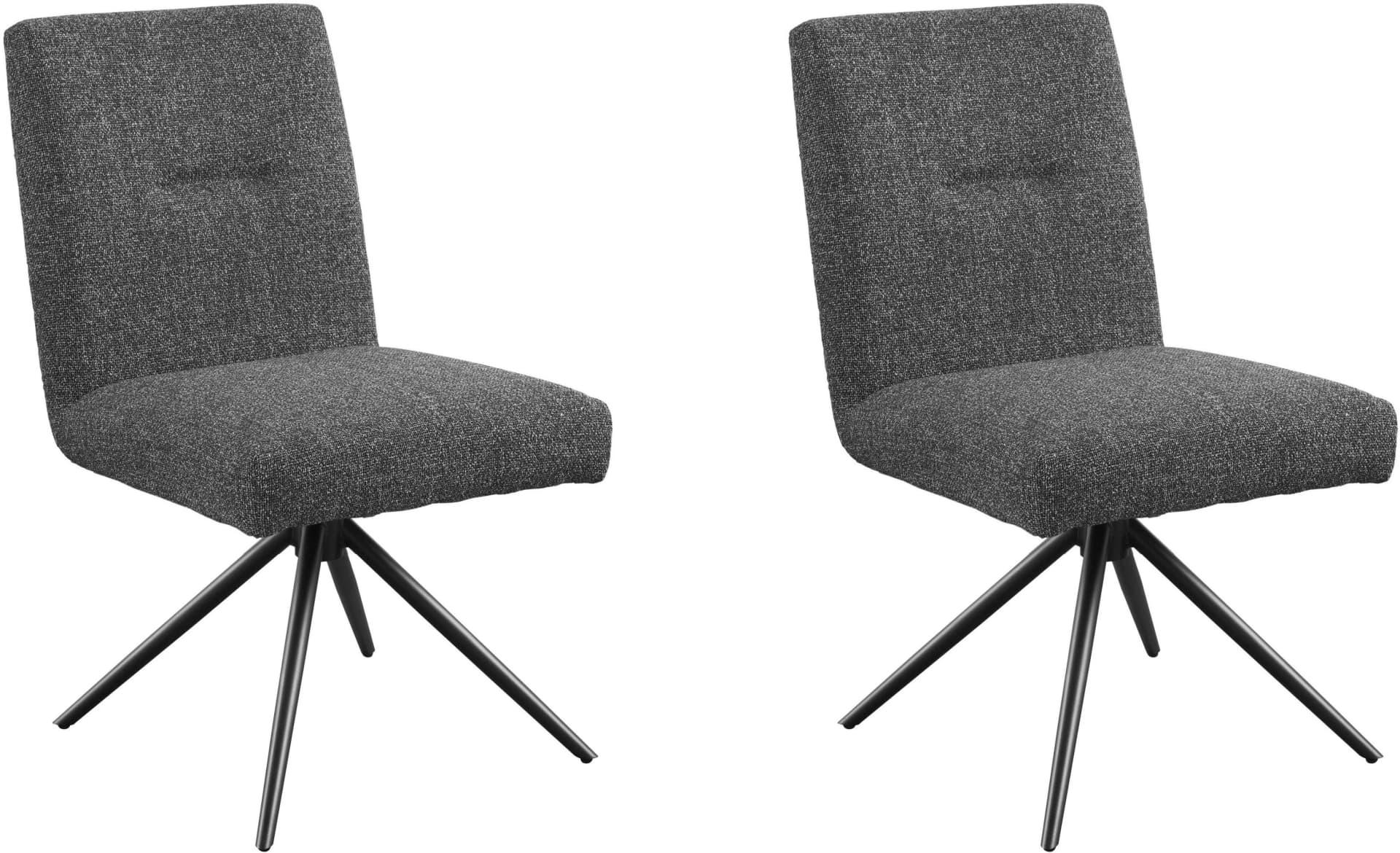 Esszimmerstuhl Tracy 2er-Set Anthrazit Schwarz Stativgestell Polyester