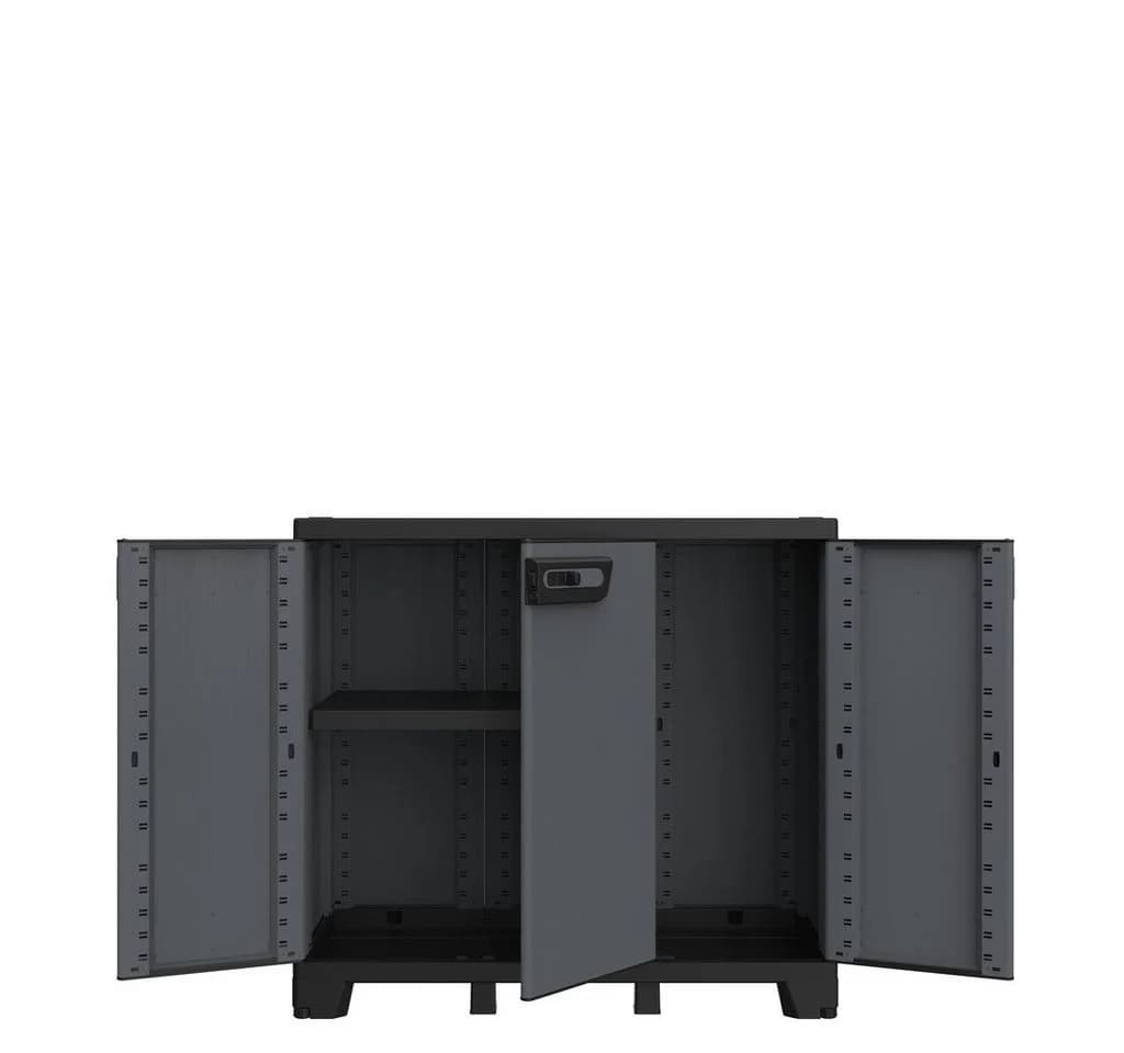 Kreher Mehrzweckschrank Dreitüriger Kunststoffschrank 'Ardesia' Anthrazit - Bild 2