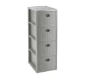 Kreher Rollcontainer 4 Schubladen Rattan Design Weiß/Braun Bild 2