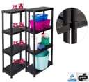 Kreher Standregal Set 2-tlg. Schwarz Kunststoff Steckregal Bild 1