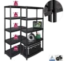 Kreher Schwerlastregal Set 2x Schwarz Kunststoff 5 Böden Bild 1