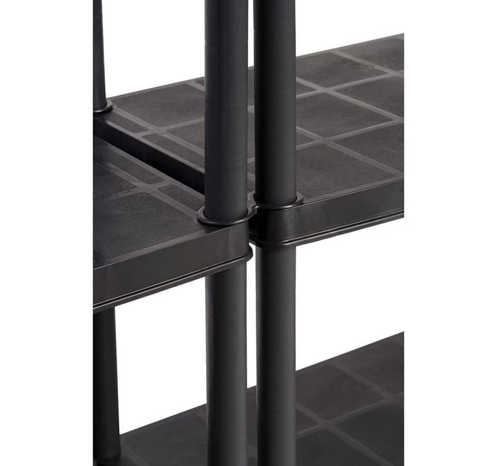 Kreher Schwerlastregal Set 2x Schwarz Kunststoff 5 Böden - Bild 4