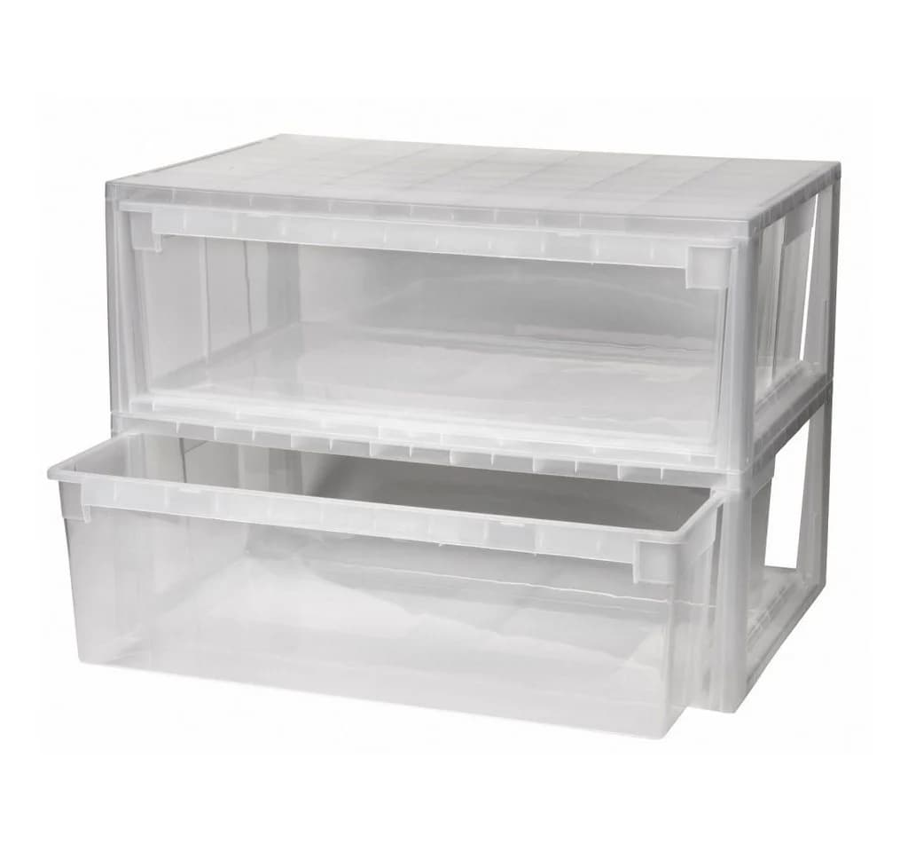 Kreher Schubladenbox Set XL 2-tlg. Transparent Kunststoff - Bild 2