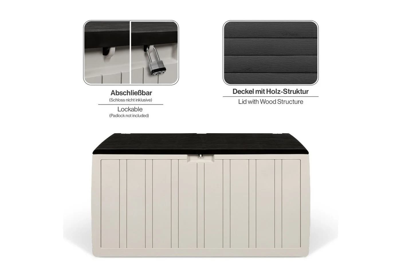 Kreher Kissenbox Leonardo 270L Creme Weiß Kunststoff Abwaschbar - Bild 3