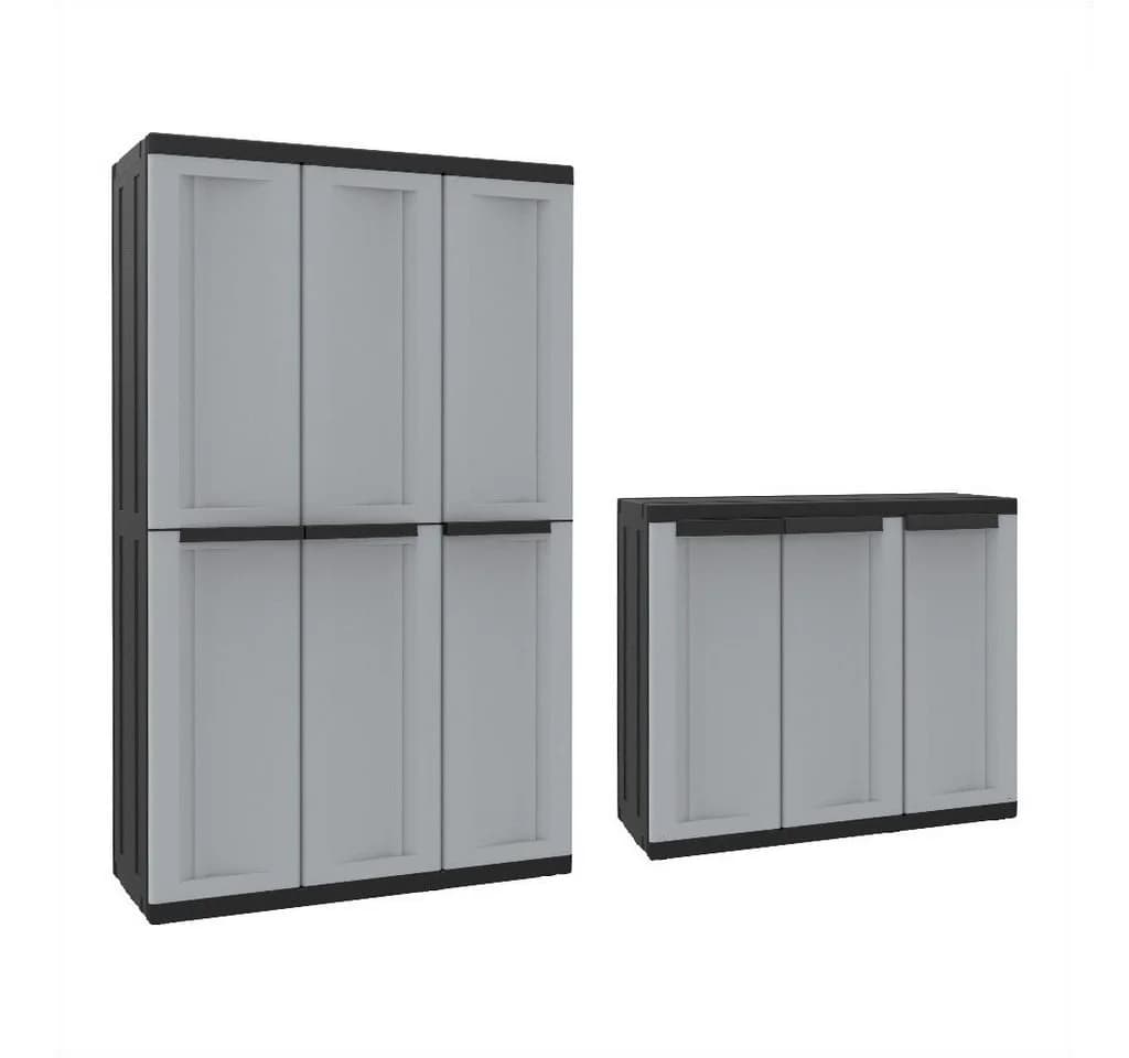 Kreher Mehrzweckschrank C-Twist 3-türig Grau/Schwarz Kunststoff - Bild 2