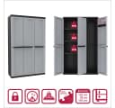 Kreher Mehrzweckschrank C-Twist 3-türig Grau/Schwarz Kunststoff Bild 3