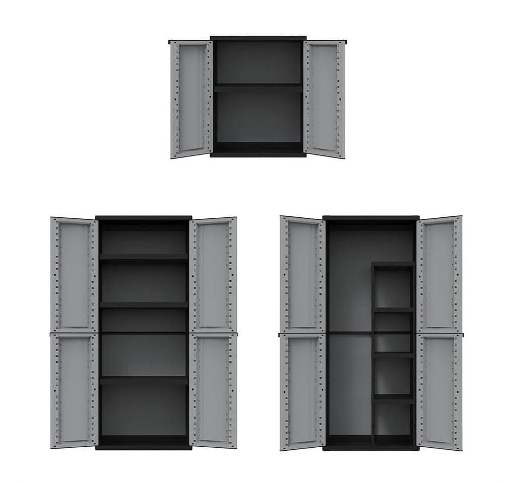 Kreher Mehrzweckschrank Kunststoffschrank 'J-Twist' Schwarz/Grau - Bild 2