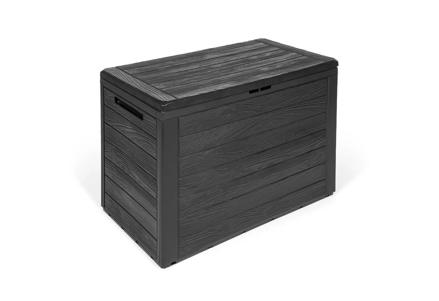 Kreher Kissenbox 'Wood' Holz Optik Anthrazit Aufbewahrungsbox - Bild 2