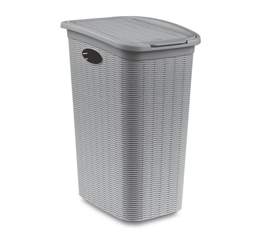 Kreher Wäschekorb Rattan-Optik 36 Liter Grau - Bild 2