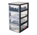 Kreher Rollcontainer Rollwagen mit 4 großen Schubladenelementen Schwarz/Transparent Bild 1