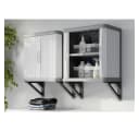 Kreher Mehrzweckschrank Rolling Space Grau Wandschrank mit Schiebetür Bild 4