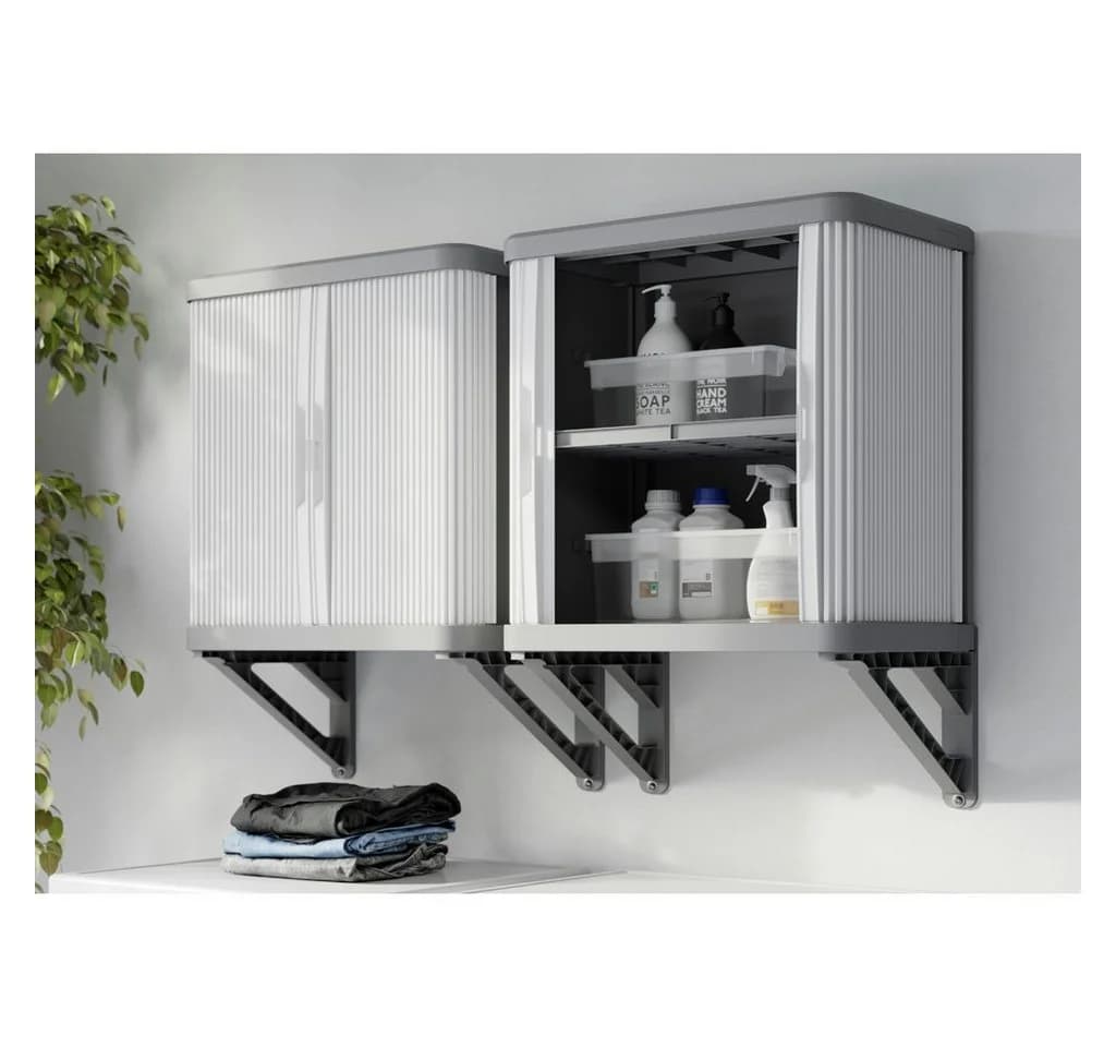 Kreher Mehrzweckschrank Rolling Space Grau Wandschrank mit Schiebetür - Bild 4