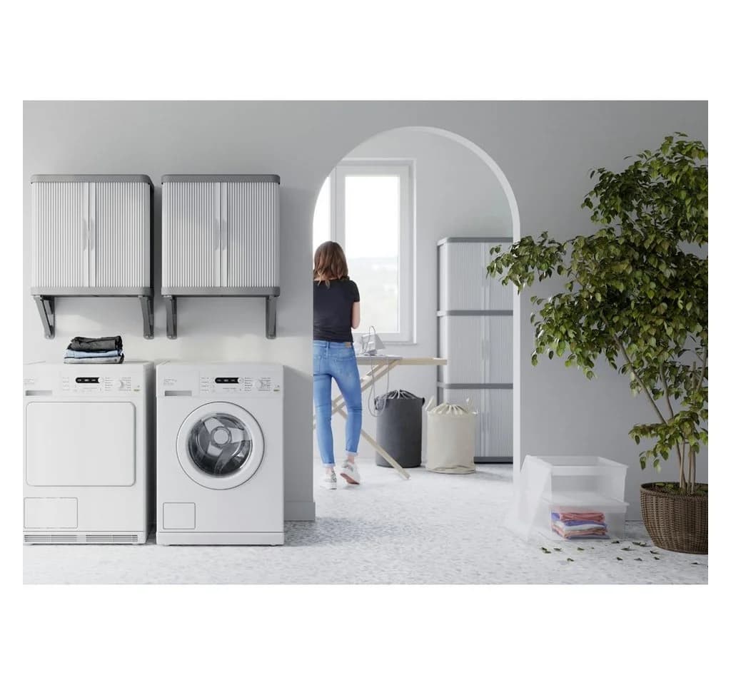 Kreher Mehrzweckschrank Rolling Space Grau Wandschrank mit Schiebetür - Bild 5