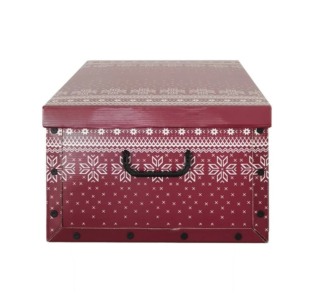 Kreher Aufbewahrungsbox Karton Red Snowflake für Christbaumkugeln - Bild 4
