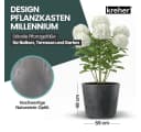 Kreher Pflanzkübel Millennium 80L Naturstein Optik Rollbar Anthrazit Bild 1