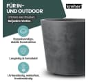 Kreher Pflanzkübel Millennium 80L Naturstein Optik Rollbar Anthrazit Bild 4
